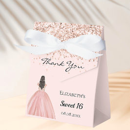 Caja Para Regalos Dulce vestido de princesa de oro rosa 16