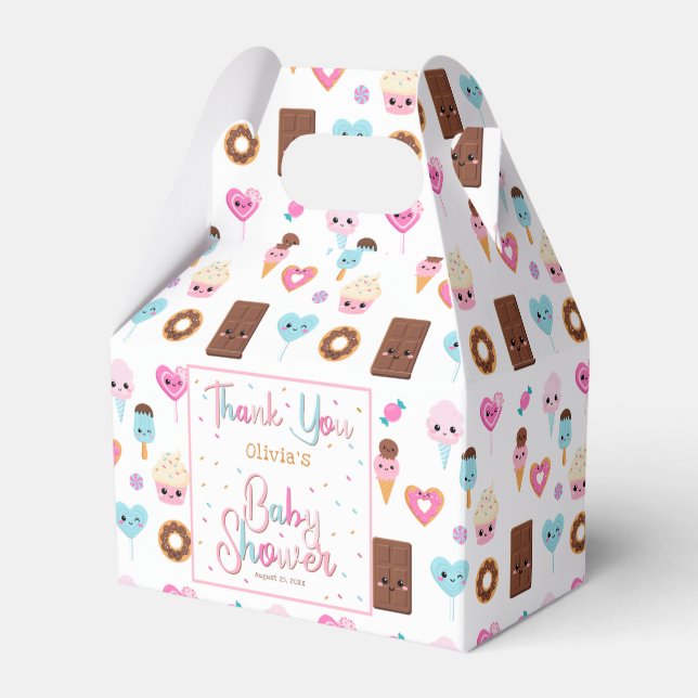 Caja Para Regalos Dulce y Tratamientos Gratuitos Baby Shower Gracias (Front Side)