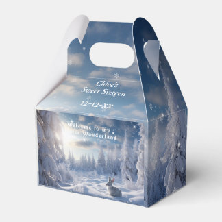 Caja Para Regalos Dulces 16 Bosque Invernal de Conejita de Nieve