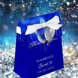 Caja Para Regalos Dulces 16 globos azules reales gracias