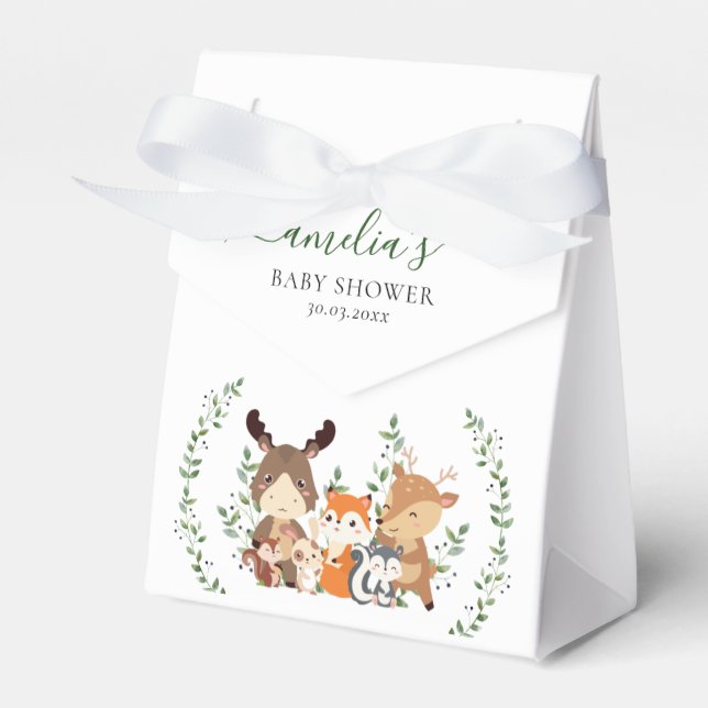 Caja Para Regalos Dulces animales de bosque de bosque de bosques (Front Side)