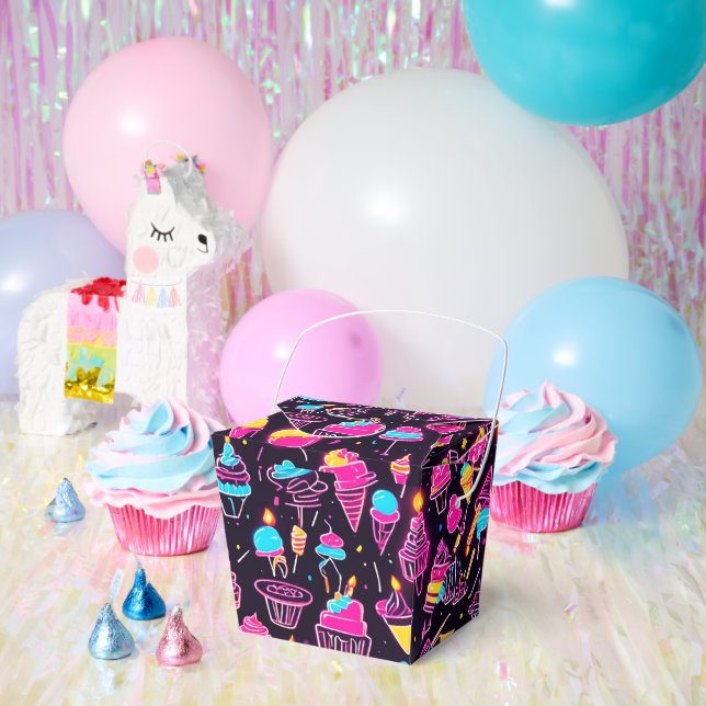 Caja Para Regalos Dulces de cumpleaños neones (Fiesta)