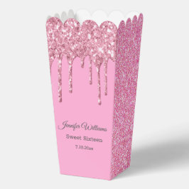 Caja Para Regalos dulces dieciséis chispas rosas que gotean purpurin