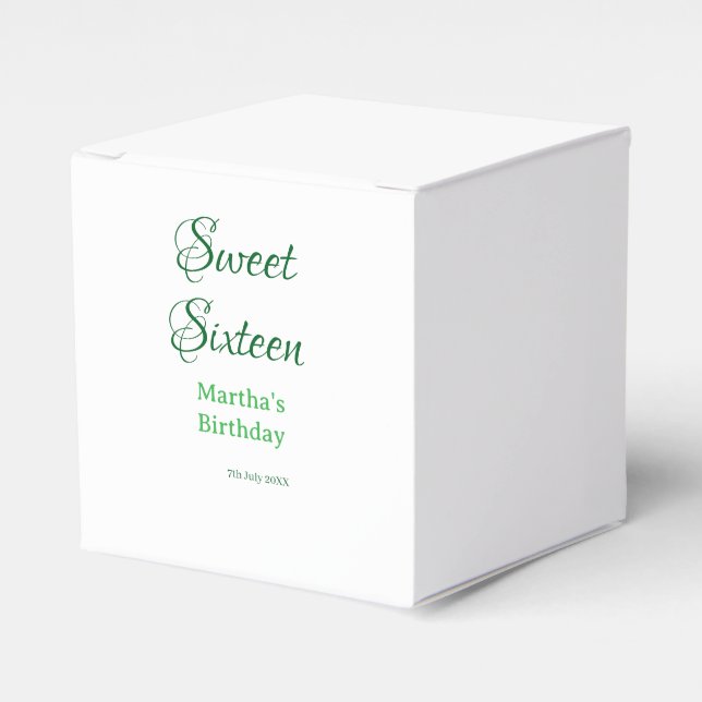 Caja Para Regalos Dulces dieciséis nombre fecha caligrafía boho ret (Costado Anverso)