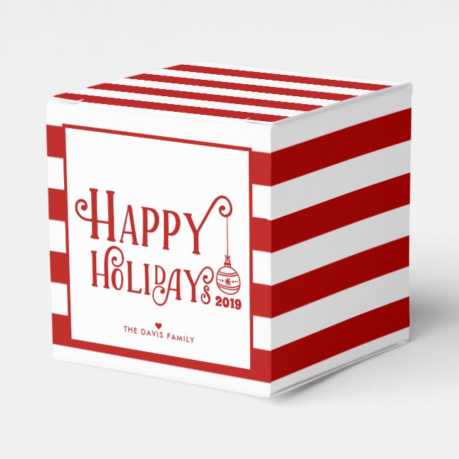 Caja Para Regalos Dulces Felices Fiestas | NAVIDADES PERSONALIZADOS (Costado Anverso)