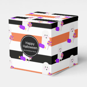 Caja Para Regalos Dulces Rayas de Fantasma de Halloween Divertido