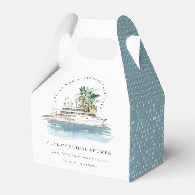 Caja Para Regalos Dusky Cruise Ship Palm Seascape Bridal Shower (Front Side)