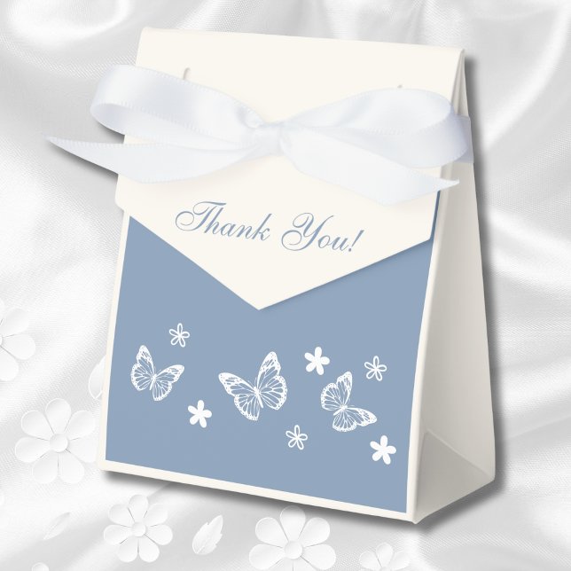 Caja Para Regalos Duste azul blanco margarita mariposa ducha de novi (Subido por el creador)