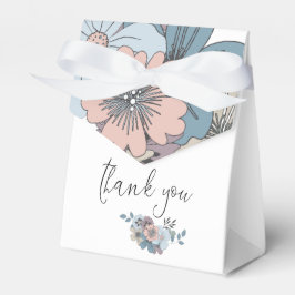 Caja Para Regalos Duste Blue Salmon Pink Floral Names Date White
