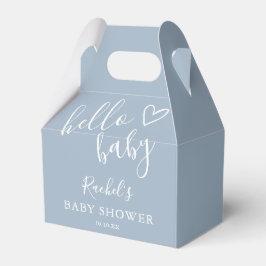 Caja Para Regalos Dusty Blue Baby Boy Cute Heart Hola Baby Shower