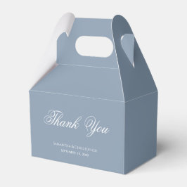 Caja Para Regalos Dusty Blue Boda Caligrafía Script Gracias 