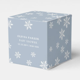 Caja Para Regalos Dusty Blue Boho Winter Snowflake Baby Shower