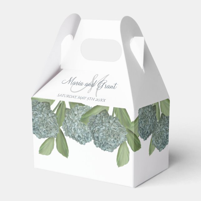 Caja Para Regalos Dusty Blue Elegant Blue Floral Custom Wedding (Front Side)