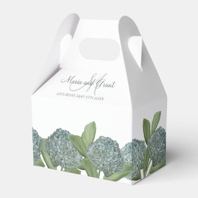 Caja Para Regalos Dusty Blue Elegant Blue Floral Custom Wedding (Front Side)