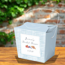 Caja Para Regalos Dusty Blue Gingham Brunch Bridal Shower Fun Picnic
