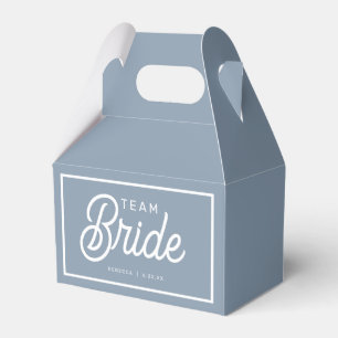 Caja Para Regalos Dusty Blue Modern Team Bride Personalizado Favor B
