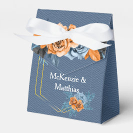 Caja Para Regalos Dusty Blue Naranja Gold Peony Rosa Boda