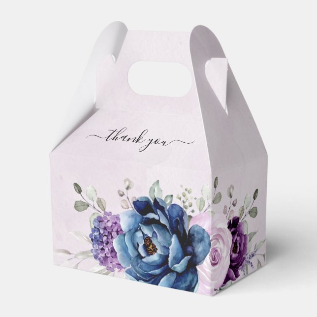 Caja Para Regalos Dusty Blue Purple Lilac florece Bridal Shower Favo (Front Side)