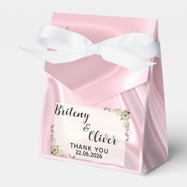 Caja Para Regalos Dusty Pink Iridescent Holographic Silk weeding    (Front Side)