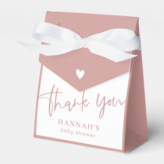 Caja Para Regalos Dusty Pink/ Rosa Baby Shower gracias (Front Side)