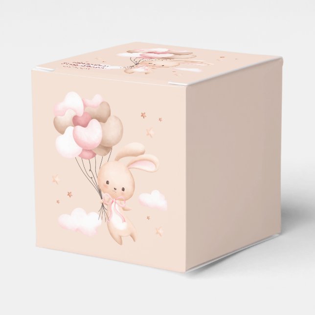 Caja Para Regalos Dusty Pink Woodland Bunny Baby Shower (Costado Anverso)
