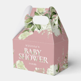 Caja Para Regalos Dusty Rosa Greenery Foliage Botánico Baby Shower