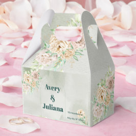 Caja Para Regalos Earthy Shades Flowers Boho Elegant Sage Green