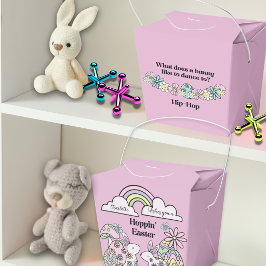 Caja Para Regalos Easter Favor Box Retro Flower Power Bunny
