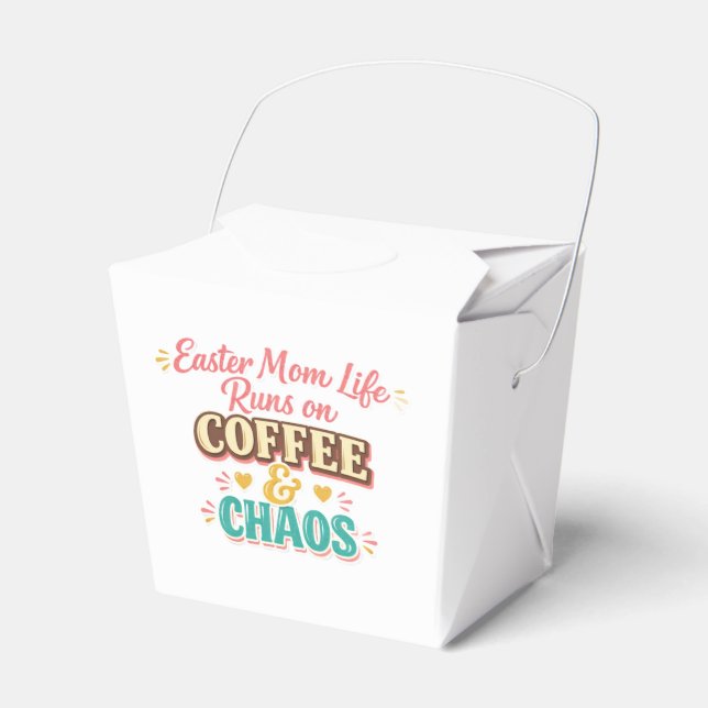 Caja Para Regalos Easter Mom Runs on Coffee & Chaos – Funny Mom (Front Side)