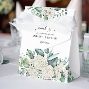 Caja Para Regalos Eco verde eucalipto rosas blancas personalizadas