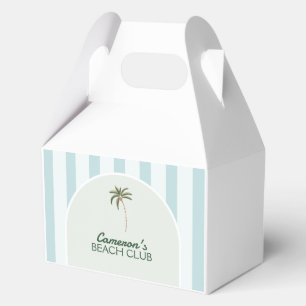 Caja Para Regalos Editable Beach Club Cabana Cumpleaños