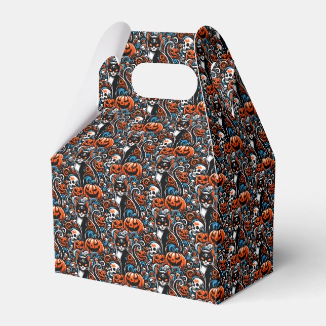 Caja Para Regalos Eerie Cat Skulls Halloween (Front Side)