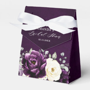 Caja Para Regalos Eggplant Purple Plum Marfil Boda Floral Blanco Fa