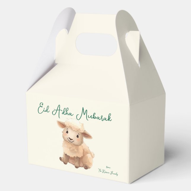 Caja Para Regalos Eid  Al Adha Beige cute Sheep Dinner  (Reverso )