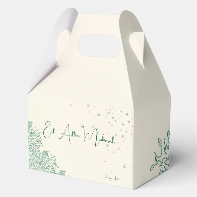 Caja Para Regalos Eid  Al Adha Sage Green Kids Treat (Anverso)