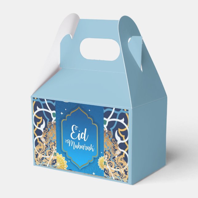 Caja Para Regalos Eid azul ornamental (Front Side)