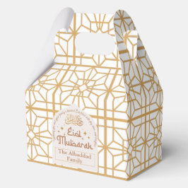 Caja Para Regalos Eid Mubarak Fiesta islámica elegante blanco y oro