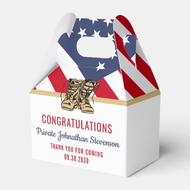 Caja Para Regalos Ejército de Graduación Militar Campamento de Arran (Reverso)