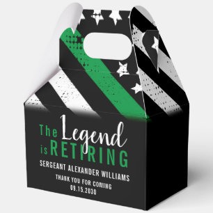 Caja Para Regalos Ejército Fiesta de Jubilación Militar Línea Verde 