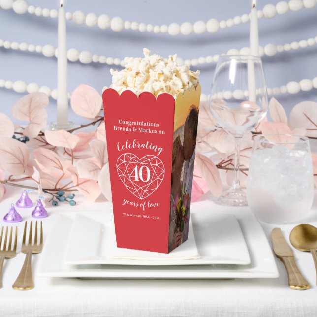 Caja Para Regalos El 40° aniversario de los bodas de Ruby es rojo ah (Boda)