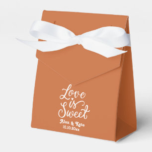 Caja Para Regalos El amor es dulce en el Naranja quemado