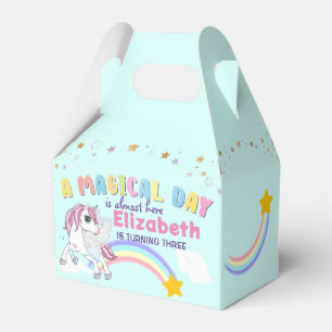 Caja Para Regalos El arcoiris colorido de Unicornio cutáneo de rosa