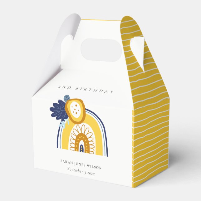 Caja Para Regalos El arcoiris floral de la marina amarilla cualquier (Reverso)