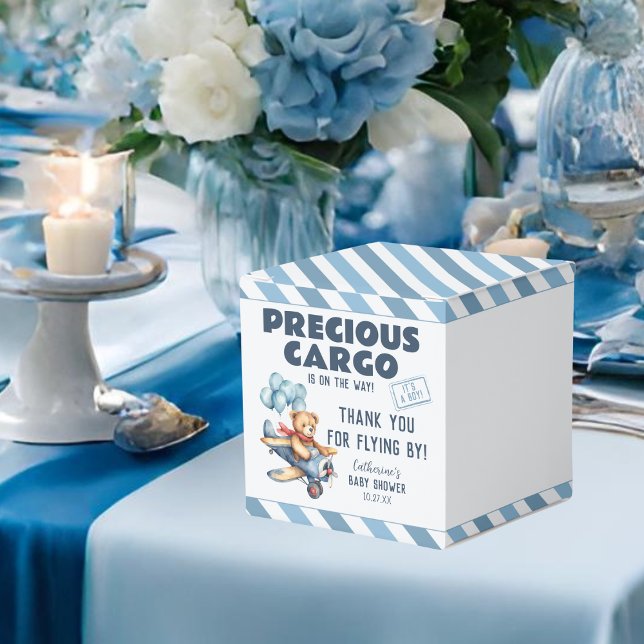 Caja Para Regalos El avión de Teddy Bear Globo Boy Baby Shower (Subido por el creador)