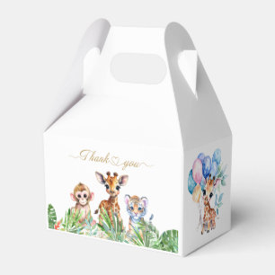 Caja Para Regalos El bebé de la selva Giraffe Tiger Monkey Gracias