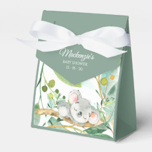 Caja Para Regalos El bebé Koala lleva Baby Shower verde y gris