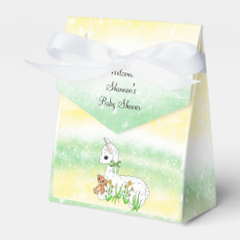 Caja Para Regalos El bebé llama Baby Shower verde y amarillo
