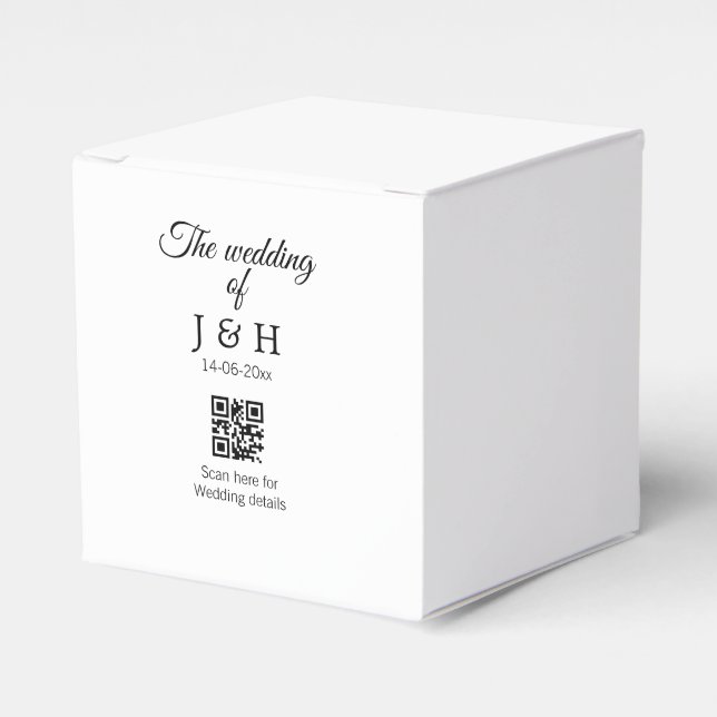 Caja Para Regalos El boda de agregar el nombre de pareja QR detalle  (Costado Anverso)