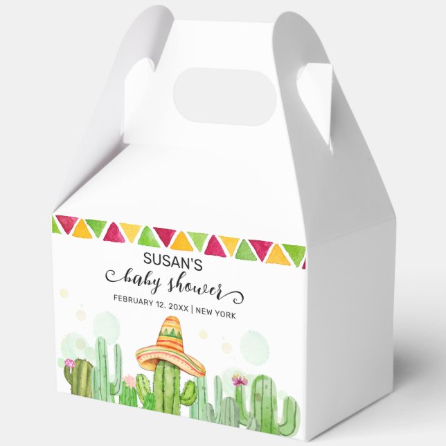 Caja Para Regalos El Boho ruso Fiesta Cactus Taco 'Bout A Baby Showe (Anverso)