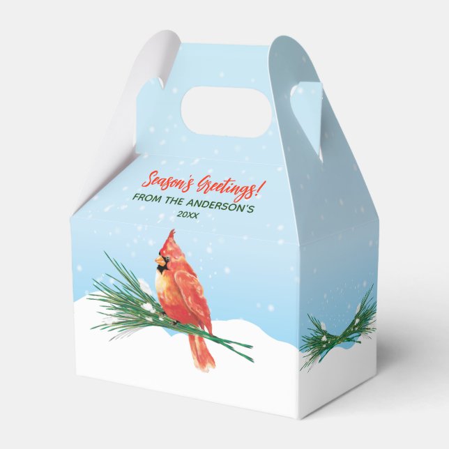 Caja Para Regalos El Cardenal En La Fiesta De Los Navidades De Nieve (Front Side)